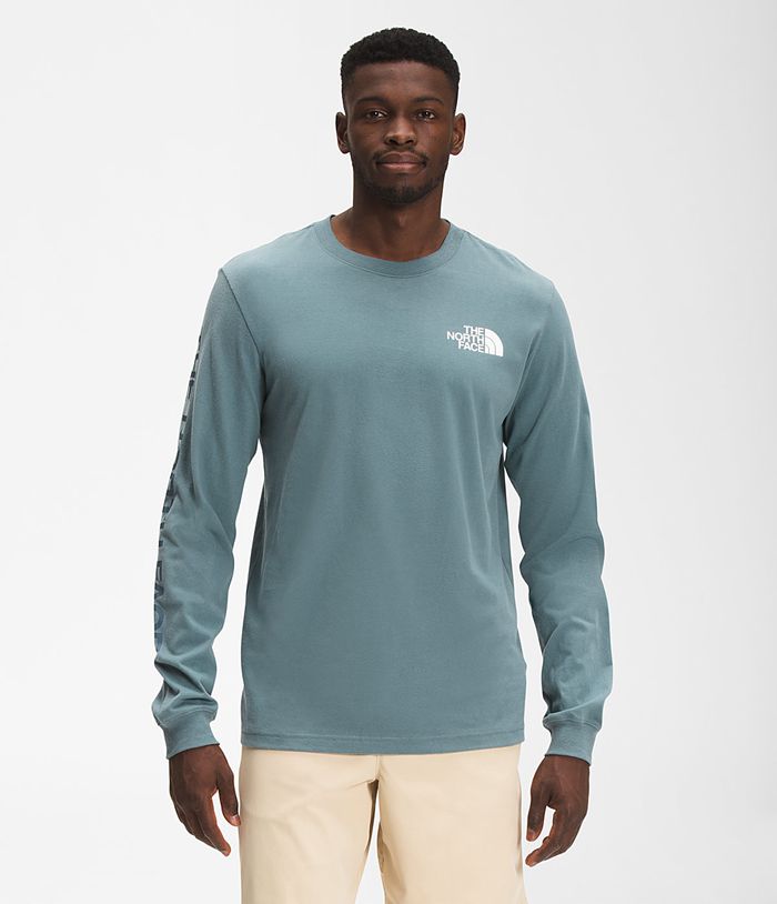 The North Face T-Shirts Long Sleeve TNF™ Sleeve Hit Blue - Mens - Thailand UCFZL-3478